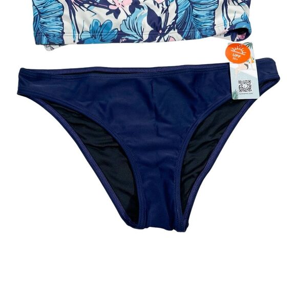 NWT Floral Bikini 2 Piece Swimsuits Halter High Neck Sporty Size Large UPF 50+ - Picture 6 of 9